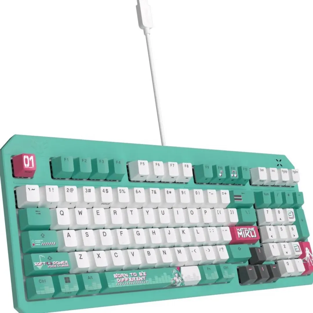 ASUS TUF Gaming K3 Gen II Hatsune Miku Edition Toetsenbord - Blauwroze
