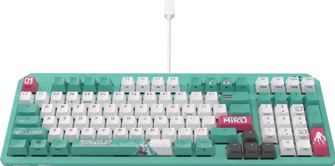 ASUS TUF Gaming K3 Gen II Hatsune Miku Edition Toetsenbord - Blauwroze