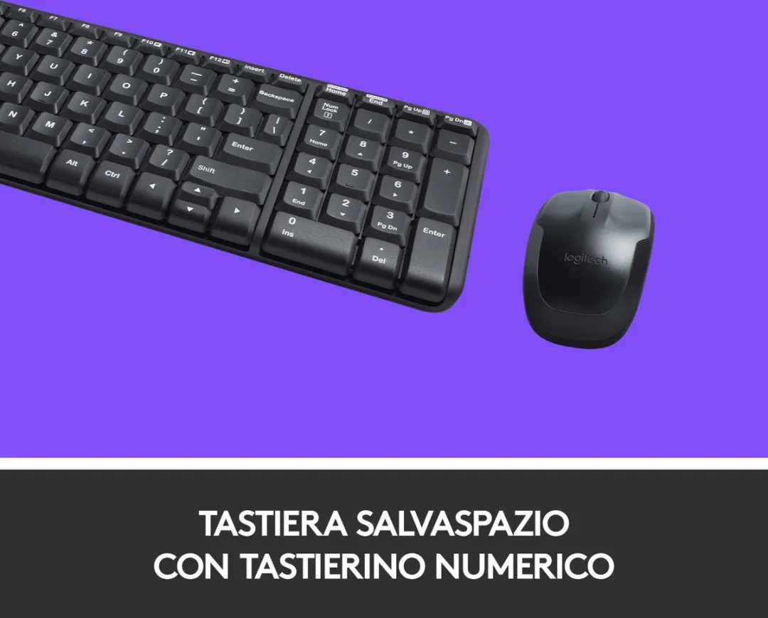 Logitech MK220 Toetsenbord en Muis Set - Zwart