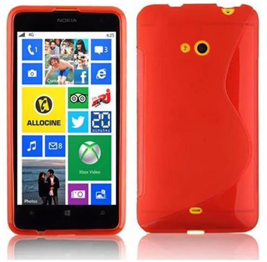 Cadorabo Hoesje geschikt voor Nokia Lumia 625 in INFERNO ROOD