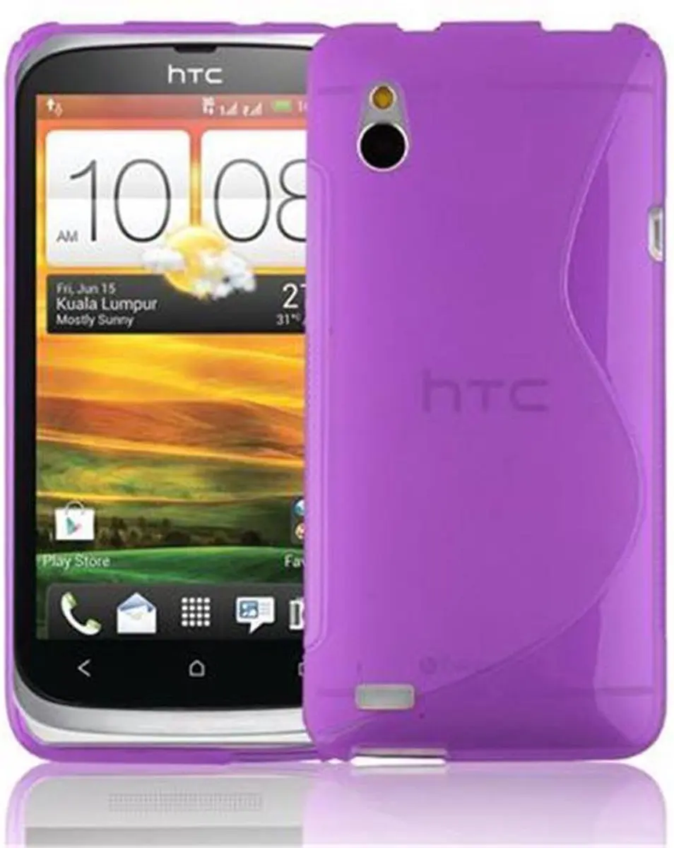 Cadorabo Hoesje geschikt voor HTC Desire V in LILA VIOLET - Beschermhoes gemaakt van flexibel TPU silicone Case Cover