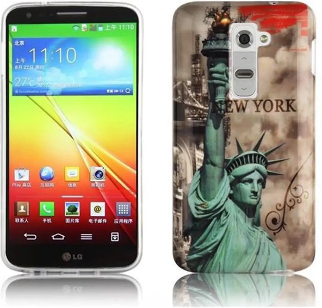 Cadorabo Hoesje geschikt voor LG G2 met NEW YORK