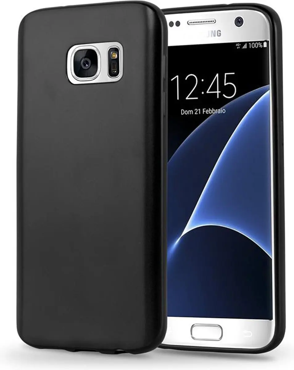 Cadorabo Hoesje geschikt voor Samsung Galaxy S7 in METALLIC ZWART