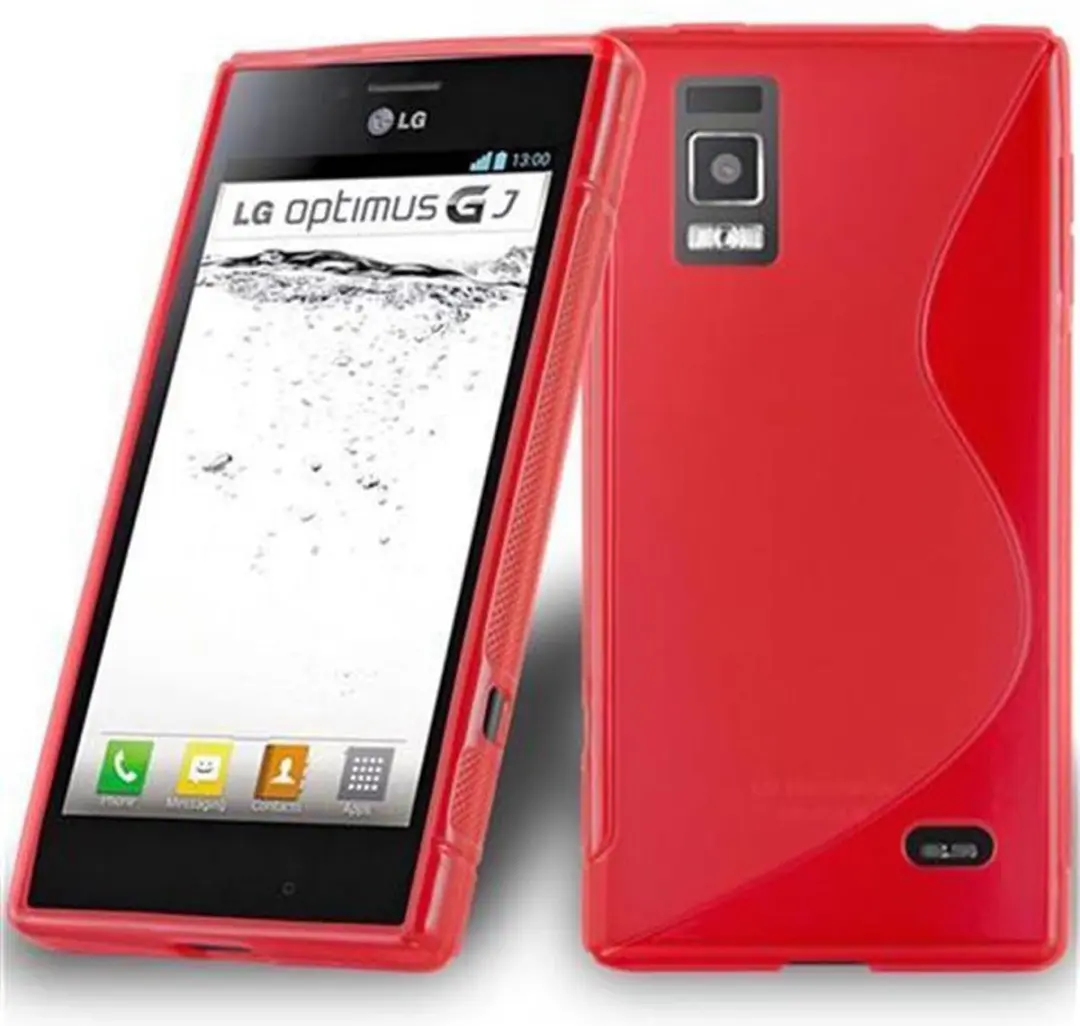 Cadorabo Hoesje geschikt voor LG OPTIMUS GJ in INFERNO ROOD - Beschermhoes gemaakt van flexibel TPU silicone Case Cover
