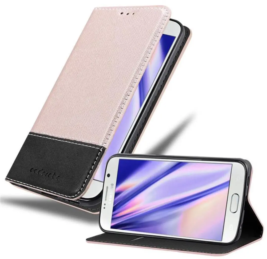 Cadorabo Hoesje geschikt voor Samsung Galaxy S6 in ROSE GOUD ZWART