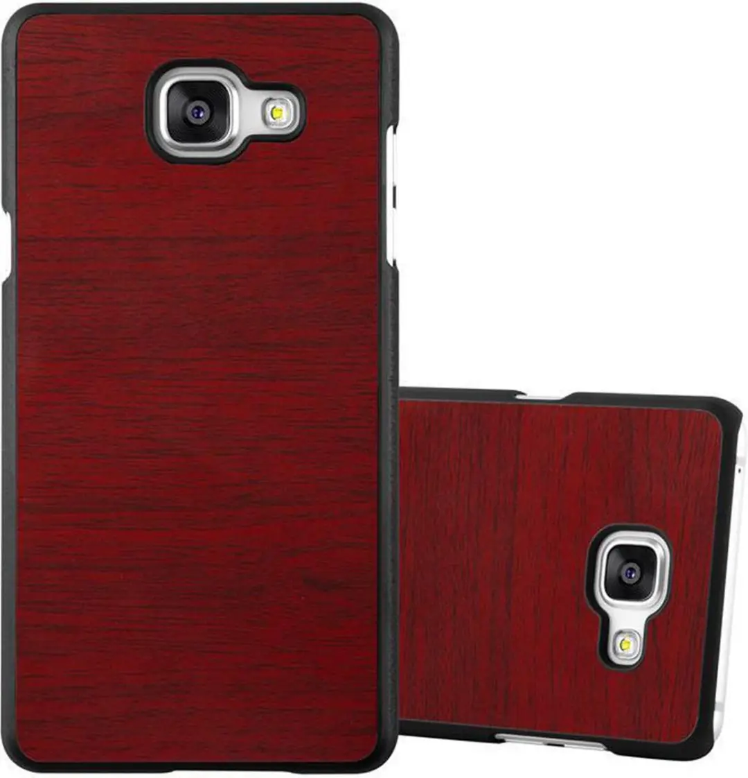 Cadorabo Hoesje geschikt voor Samsung Galaxy A5 2016 in WOODEN ROOD