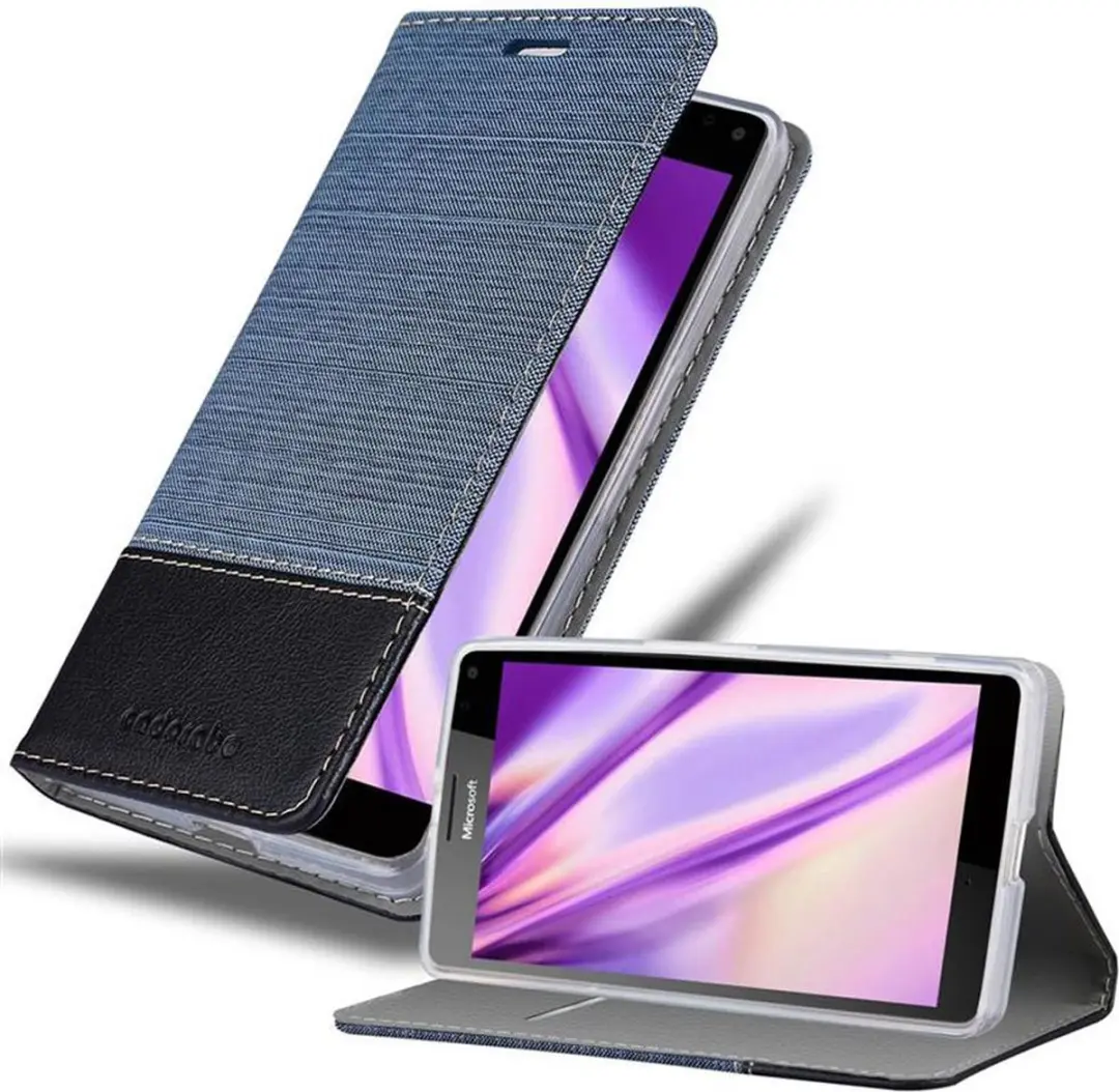Cadorabo Hoesje geschikt voor Nokia Lumia 950 XL in DONKERBLAUW ZWART