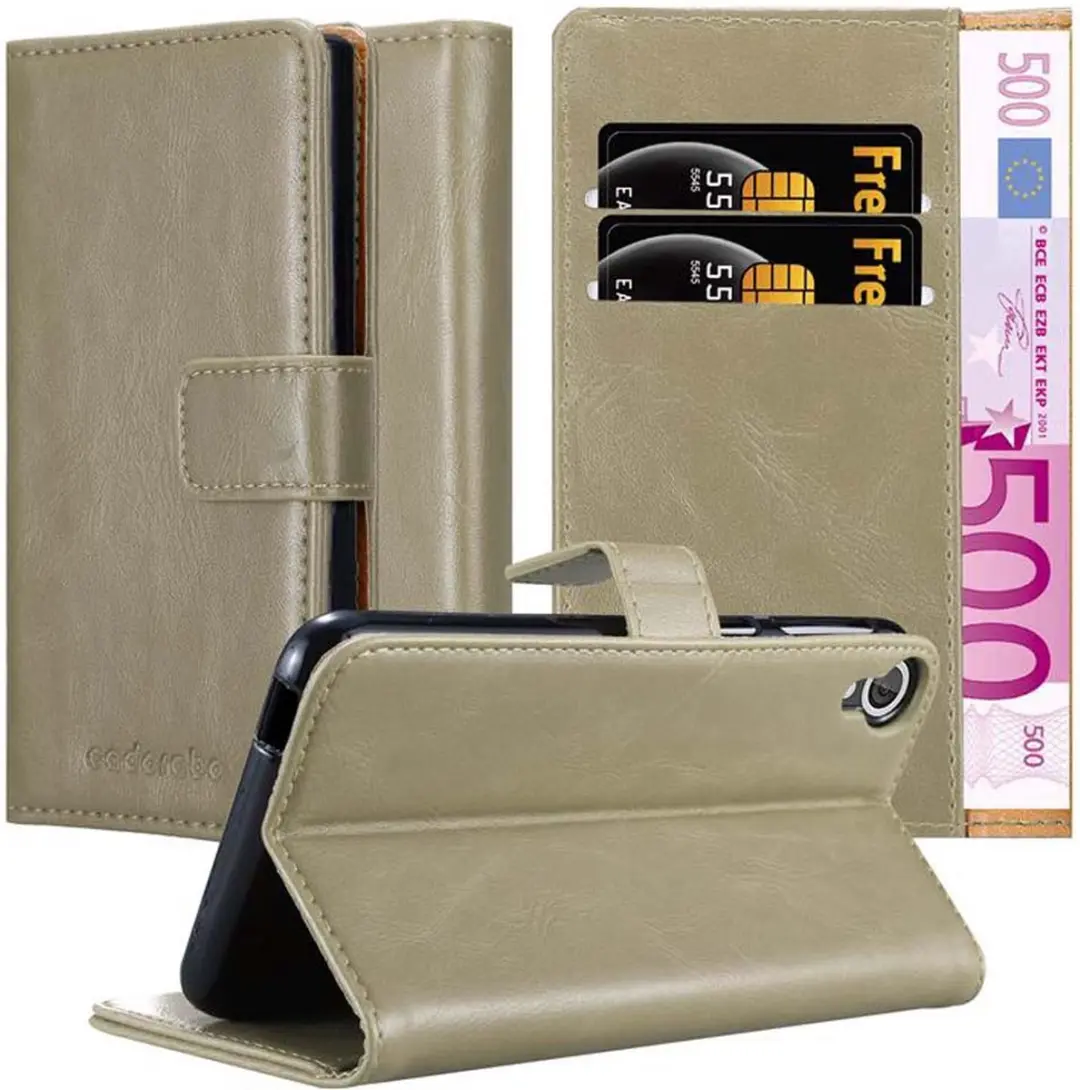 Cadorabo Hoesje geschikt voor HTC Desire 820 in CAPPUCCINO BRUIN