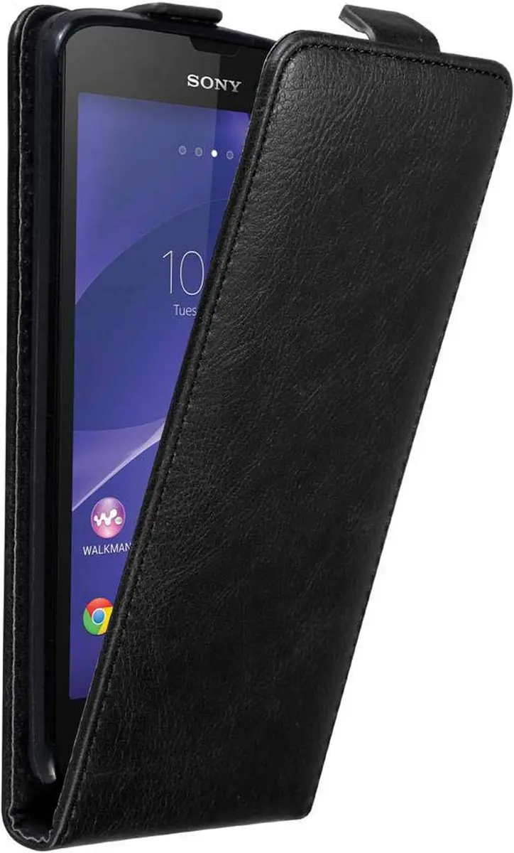 Cadorabo Hoesje geschikt voor Sony Xperia T3 in ZWARTE NACHT
