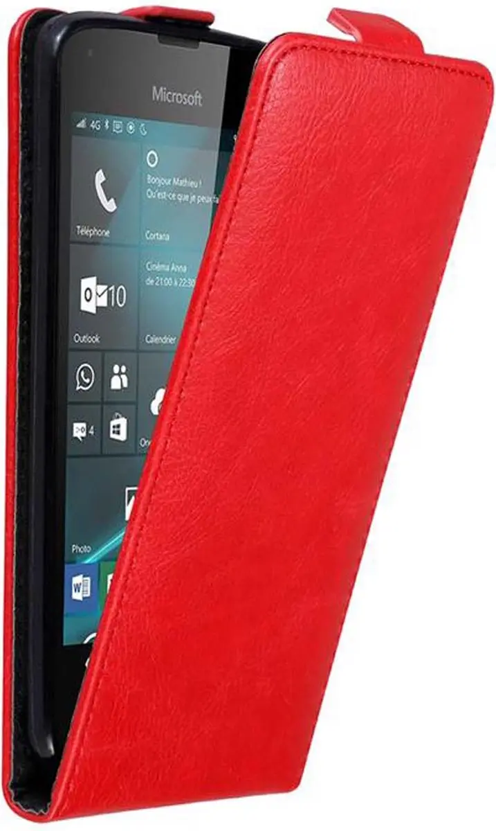 Cadorabo Hoesje geschikt voor Nokia Lumia 550 in APPEL ROOD