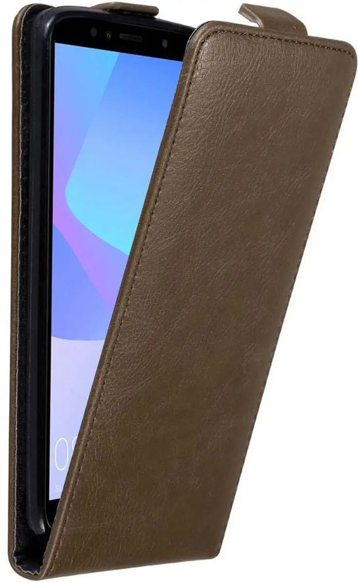 Cadorabo Hoesje geschikt voor Honor 7A / Huawei Y6 PRIME 2018 in KOFFIE BRUIN - Beschermhoes in flip design Case Cover met magnetische sluiting