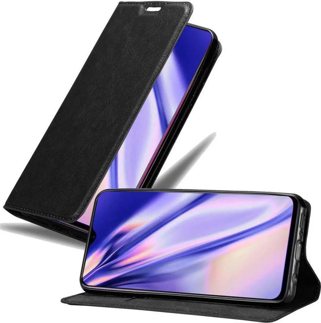 Cadorabo Hoesje geschikt voor Oppo R17 PRO in ZWARTE NACHT - Beschermhoes met magnetische sluiting, standfunctie en kaartvakje Book Case Cover Etui