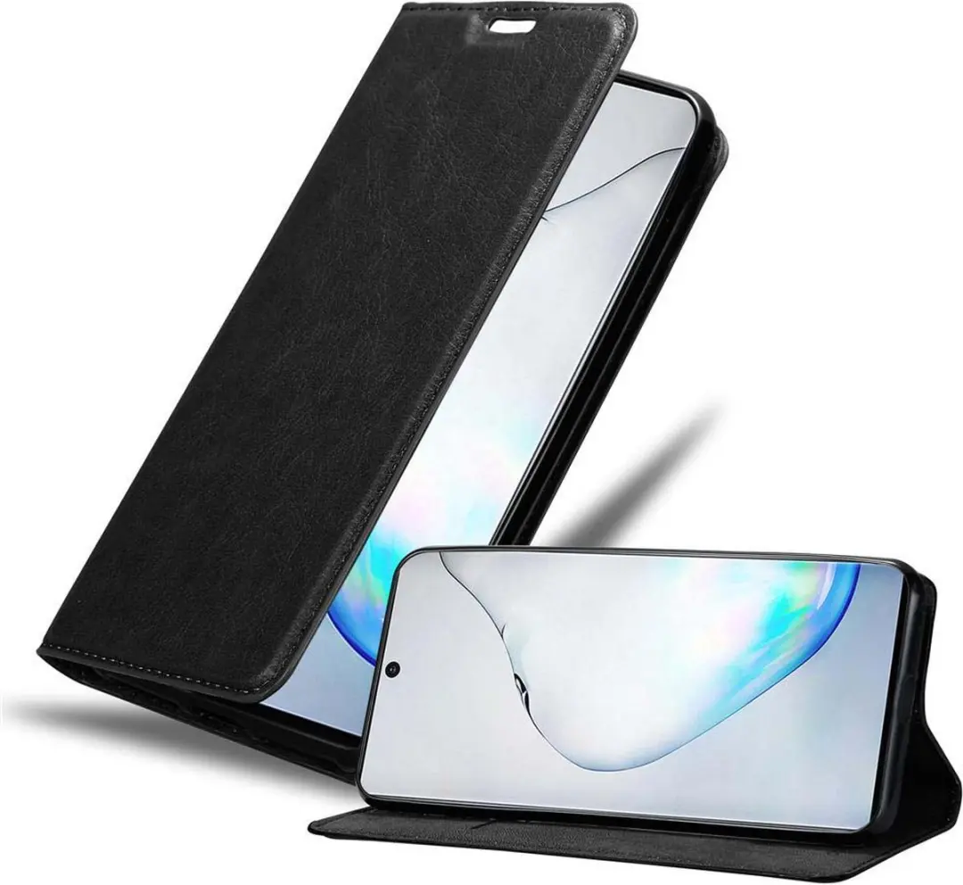 Cadorabo Hoesje geschikt voor Samsung Galaxy NOTE 10 in ZWARTE NACHT