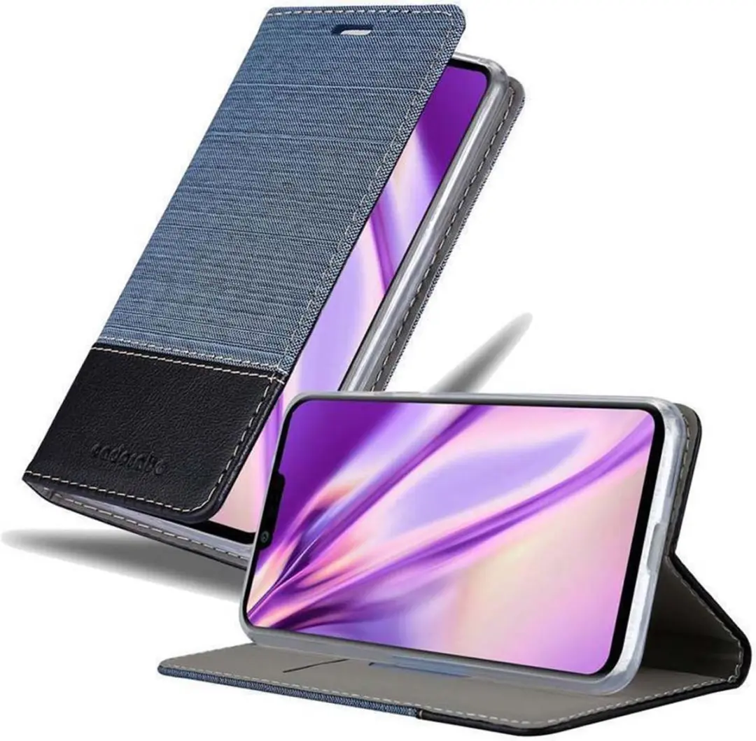 Cadorabo Hoesje geschikt voor LG G8 in DONKERBLAUW ZWART