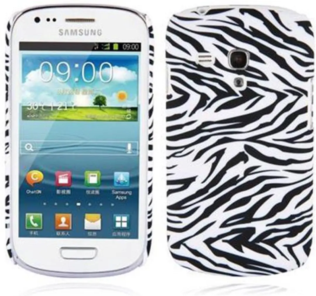 Cadorabo Hoesje geschikt voor Samsung Galaxy S3 MINI met ZEBRA opdruk