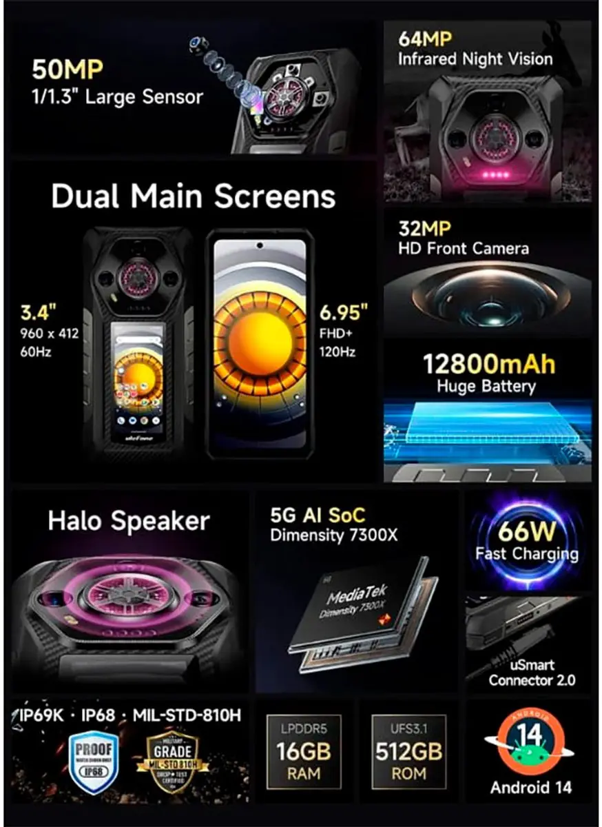 Ulefone Armor 30 Pro Smartphone 512GB - Zwart - afbeelding 6 van 6