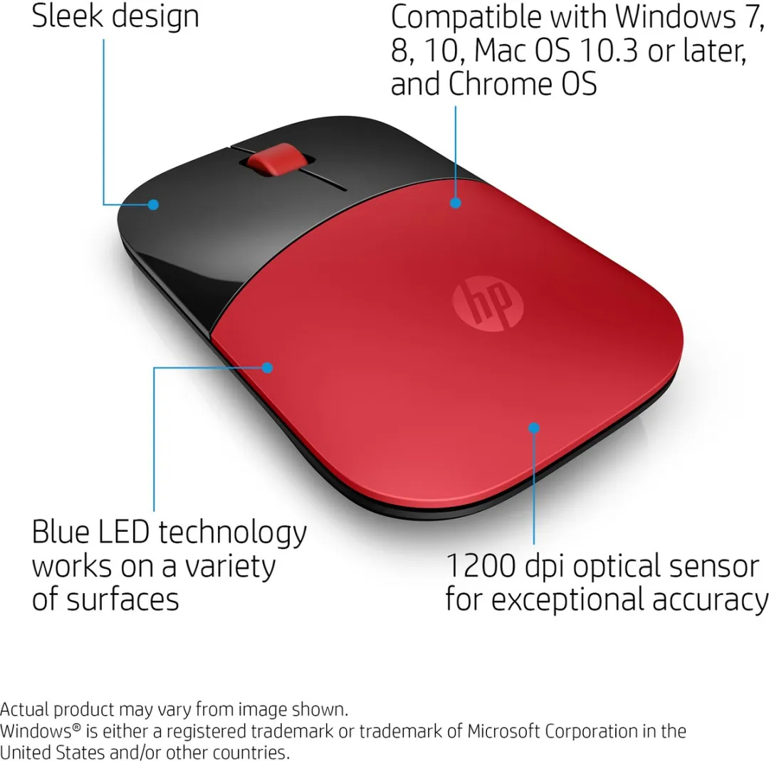 HP Z3700 Draadloze Muis - Rood