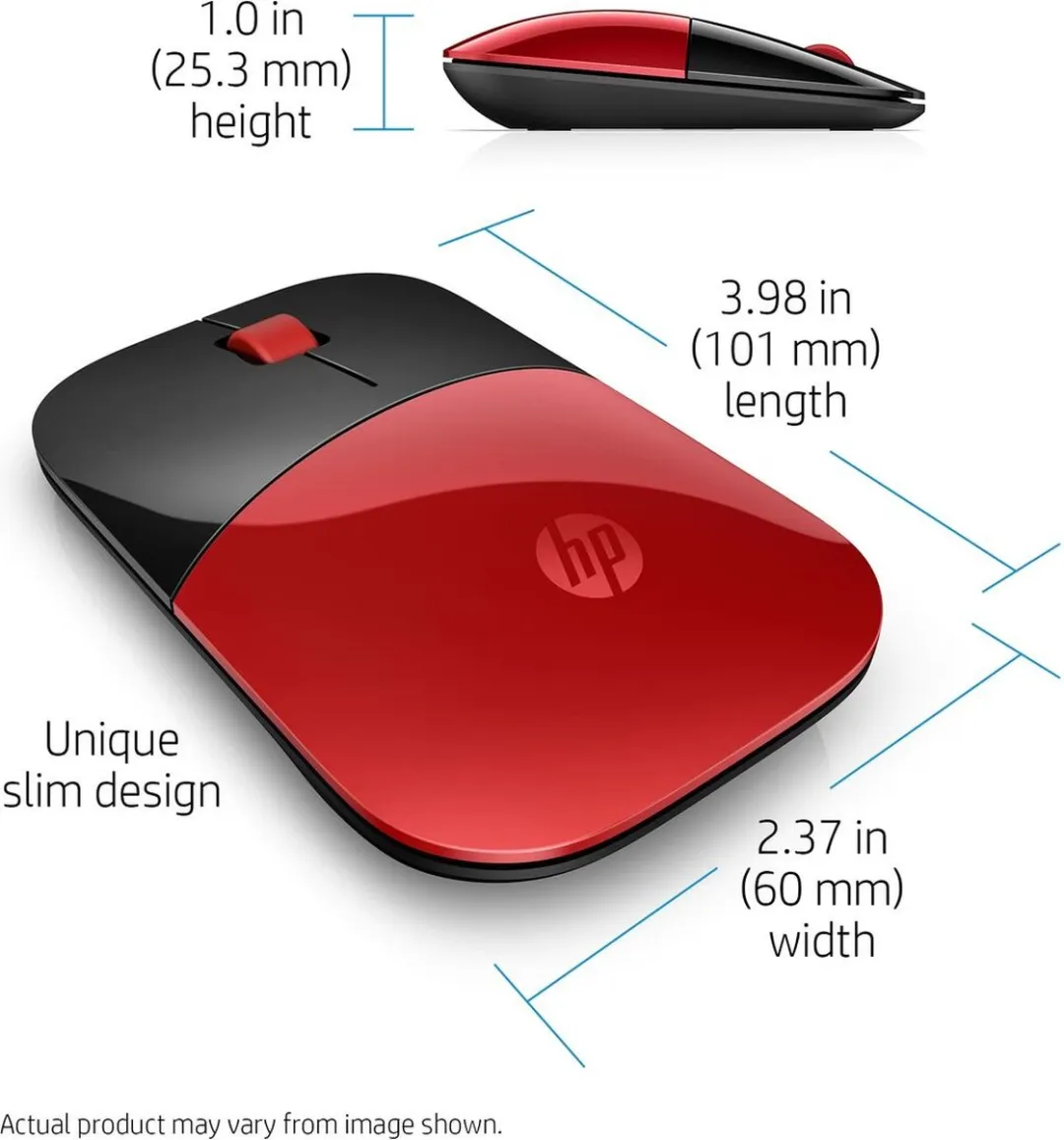 HP Z3700 Draadloze Muis - Rood - afbeelding 6 van 6