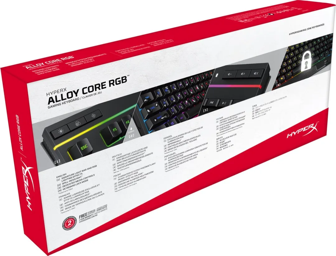 HyperX Alloy Core HX-KB5ME2-US Gaming Toetsenbord - RGB - Zwart