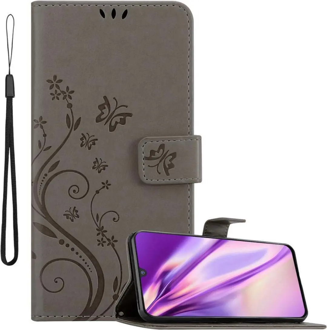 Cadorabo Hoesje geschikt voor Samsung Galaxy M30 / A40s in BLOEMEN GRIJS