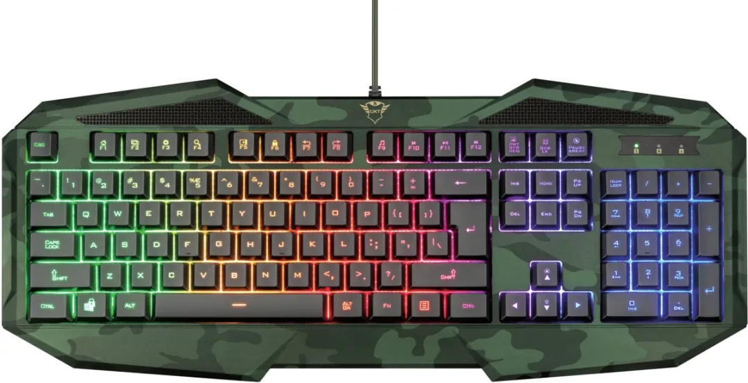 Trust GXT 830 RW-C Avonn Gaming Toetsenbord - Duits - Zwart/Groen