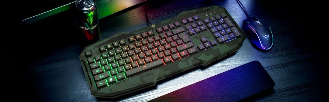 Trust GXT 830 RW-C Avonn Gaming Toetsenbord - Duits - Zwart/Groen - afbeelding 6 van 6