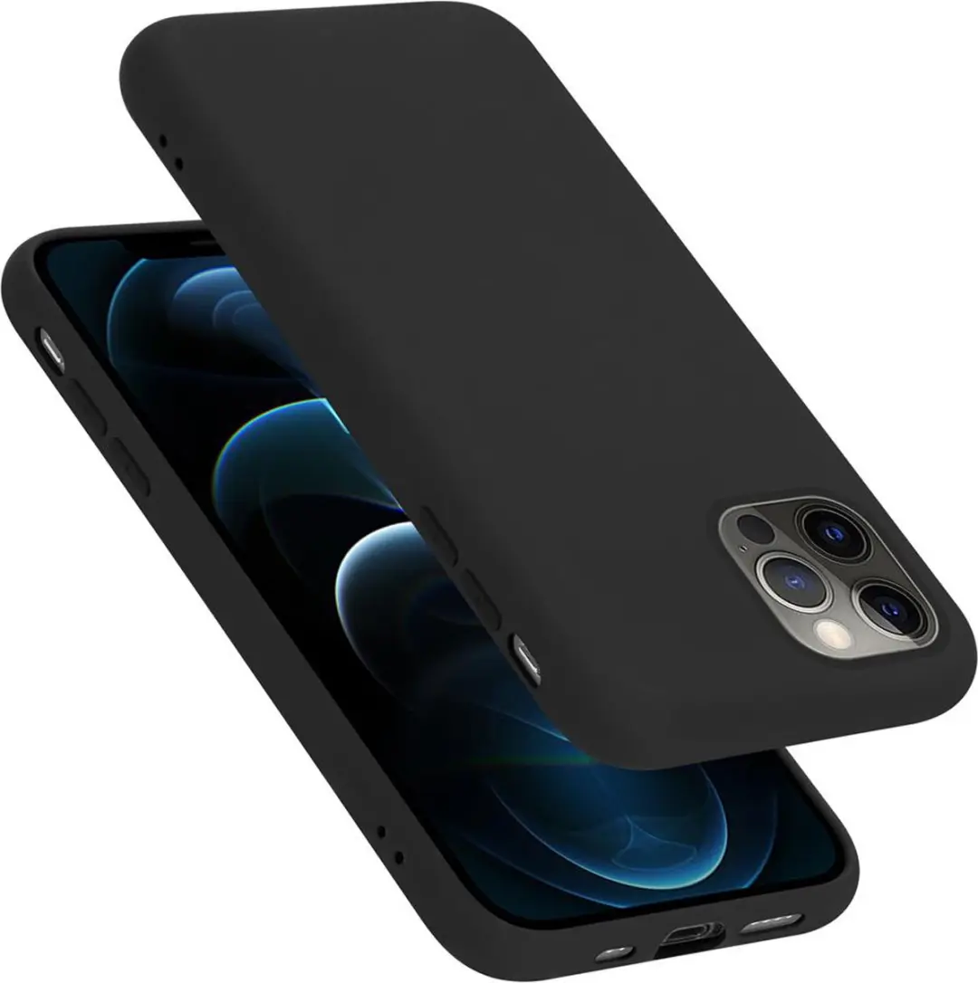 Cadorabo Hoesje geschikt voor Apple iPhone 12 / 12 PRO in LIQUID ZWART