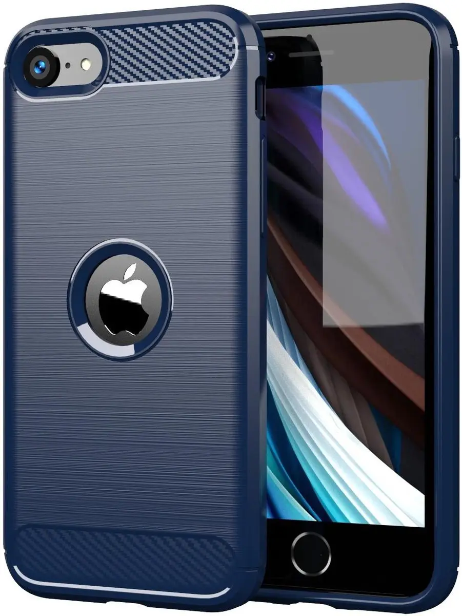 Cadorabo Hoesje geschikt voor Apple iPhone SE 2020 in BRUSHED BLAUW