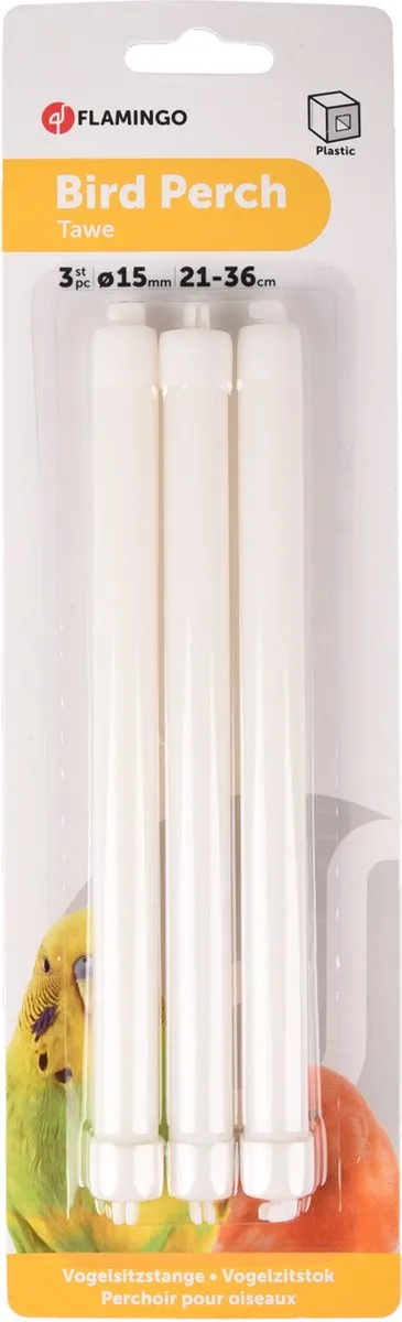 Flamingo Vogelzitstok Uitschuifbaar 31-36cm x 15mm - 3 Stuks