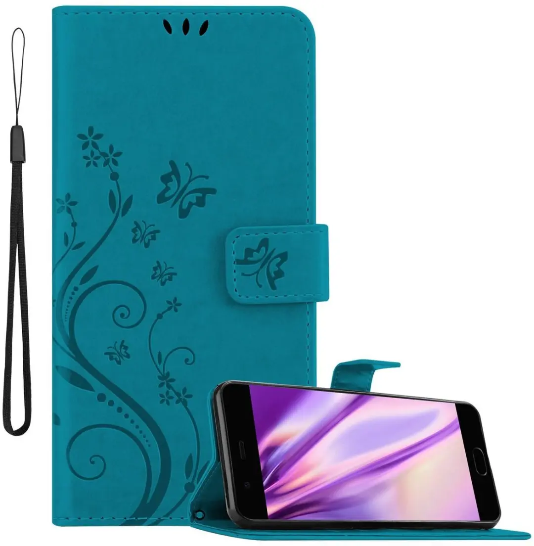 Cadorabo Hoesje geschikt voor Huawei P10 in BLOEMEN BLAUW