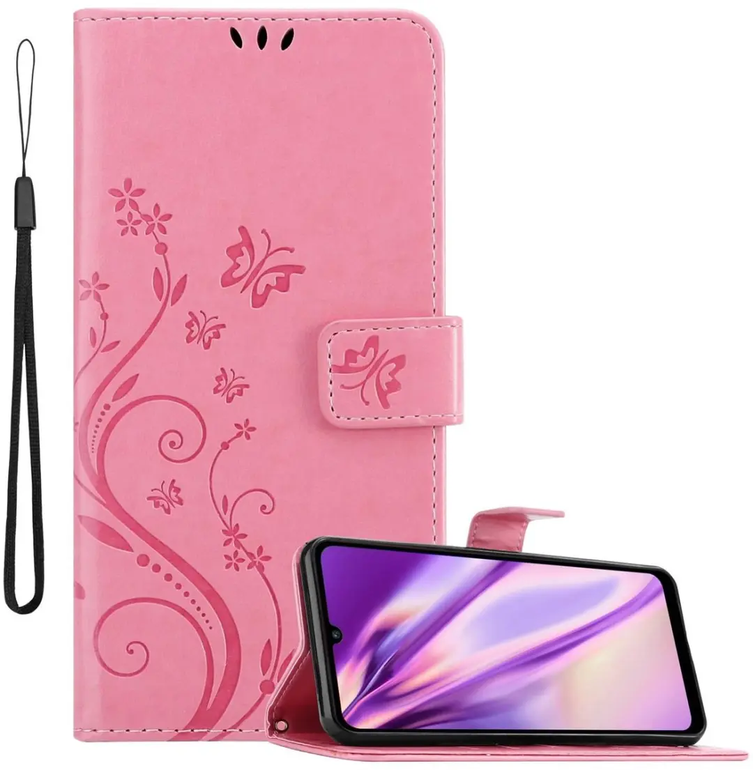 Cadorabo Hoesje geschikt voor Huawei Y6P in BLOEMEN ROZE