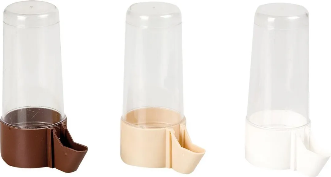 Flamingo Super Clic Fontein Vogelaccessoire - 5,5x5,5x13,5cm - Bruin/Beige/Wit
