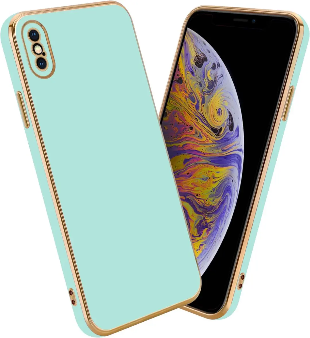 Cadorabo Hoesje geschikt voor Apple iPhone XS MAX in Glossy Mintgroen