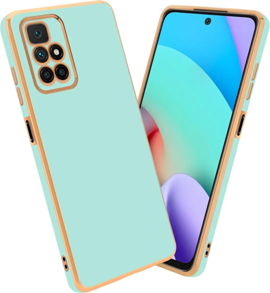 Cadorabo Hoesje geschikt voor Xiaomi RedMi 10 in Glossy Mintgroen