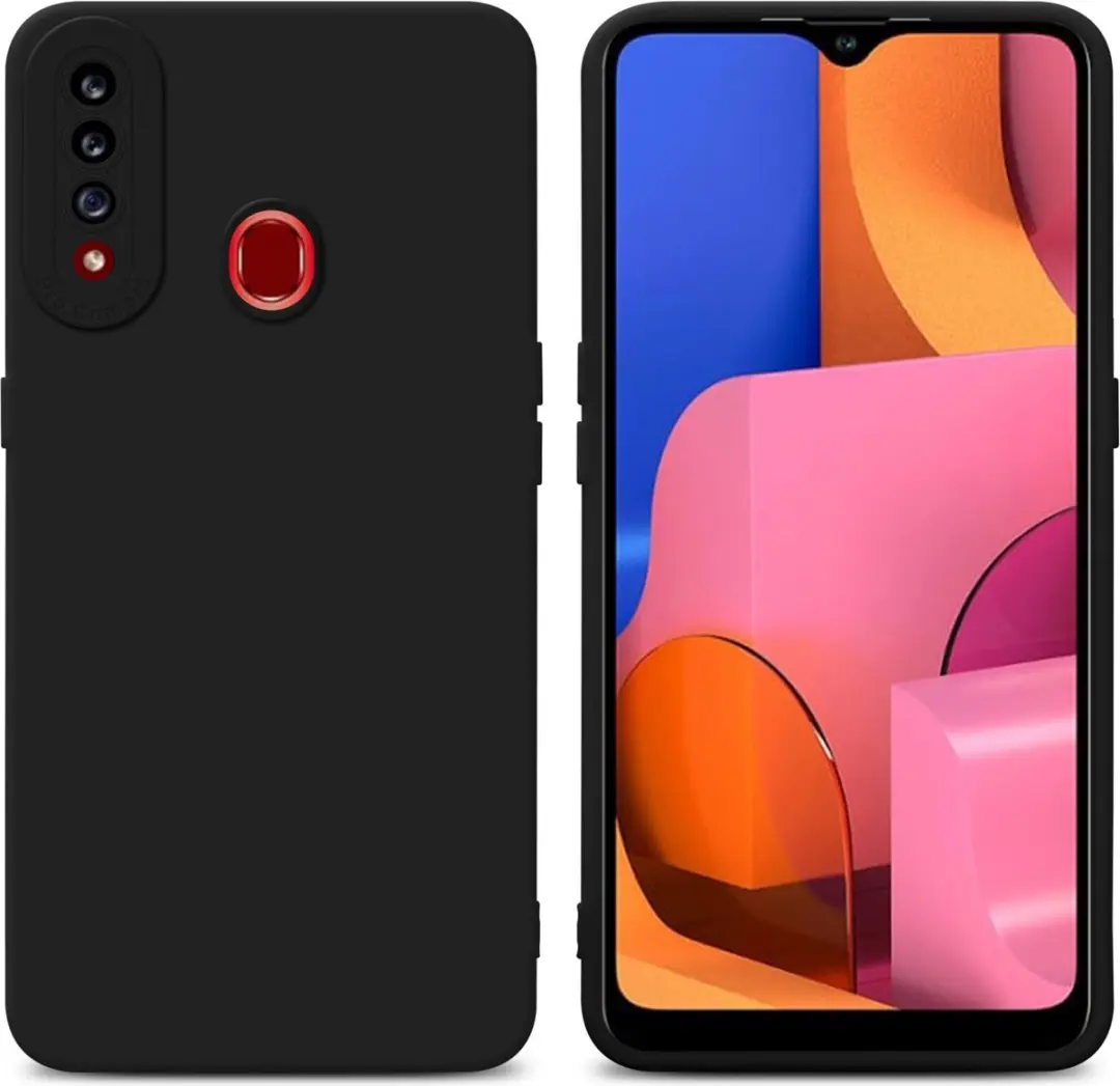Cadorabo Hoesje geschikt voor Samsung Galaxy A21s in FLUID ZWART