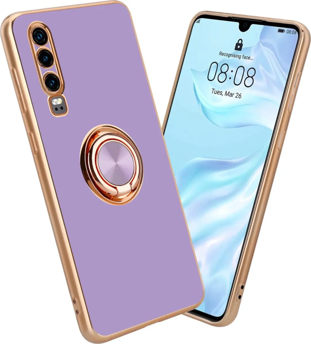Cadorabo Hoesje geschikt voor Huawei P30 in Glossy Licht Paars