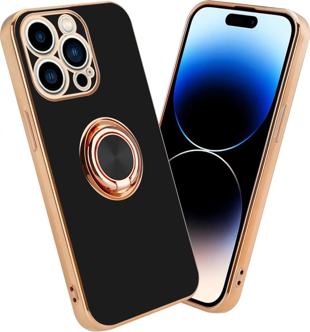 Cadorabo Hoesje geschikt voor Apple iPhone 14 PRO MAX in Glossy Zwart