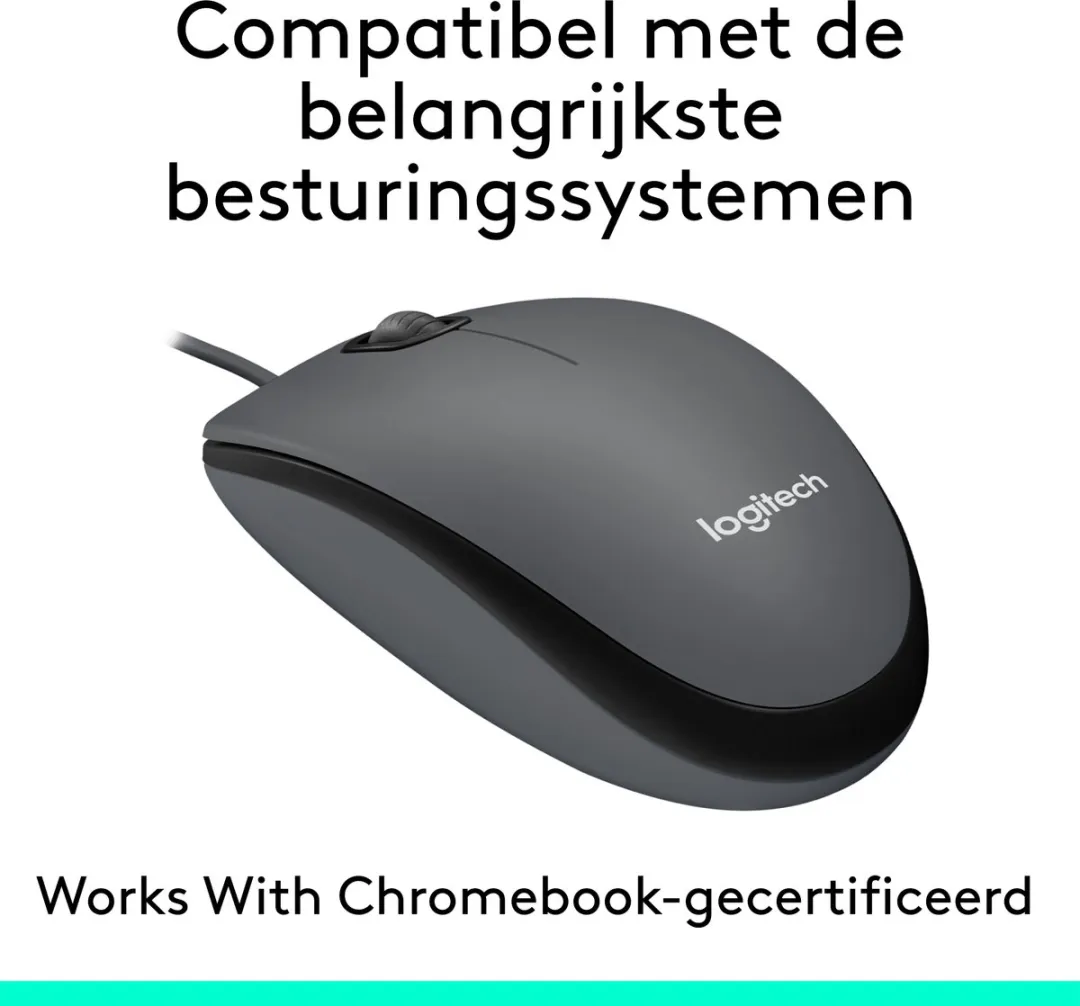 Logitech M100 Bedrade Muis - Zwart - afbeelding 6 van 6