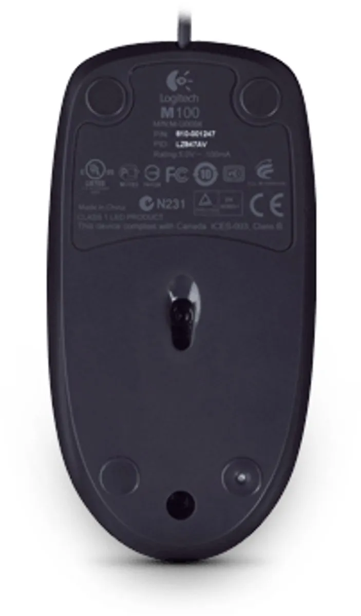 Logitech M100 Bedrade Muis - Zwart