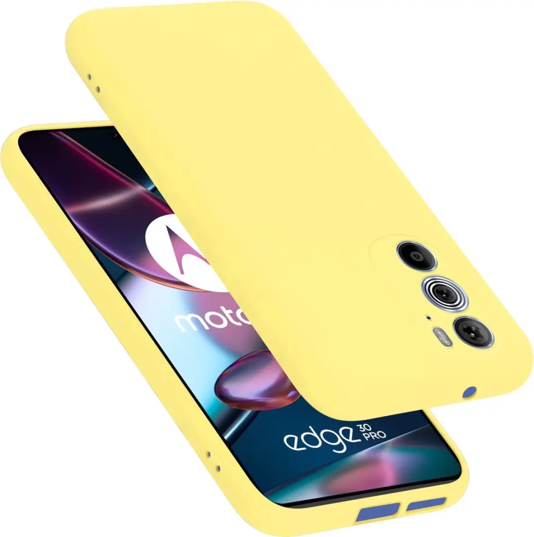Cadorabo Hoesje geschikt voor Motorola EDGE 30 PRO / EDGE+ in LIQUID GEEL