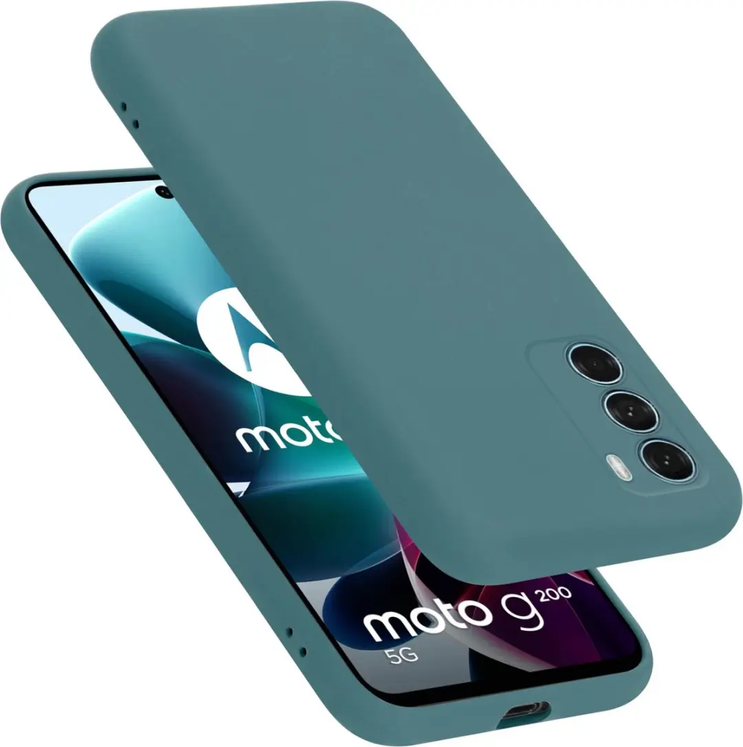 Cadorabo Hoesje geschikt voor Motorola MOTO G200 5G in LIQUID GROEN