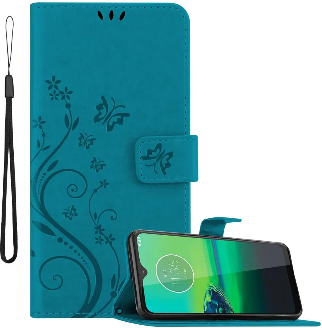 Cadorabo Hoesje geschikt voor Motorola MOTO G8 in Blauw