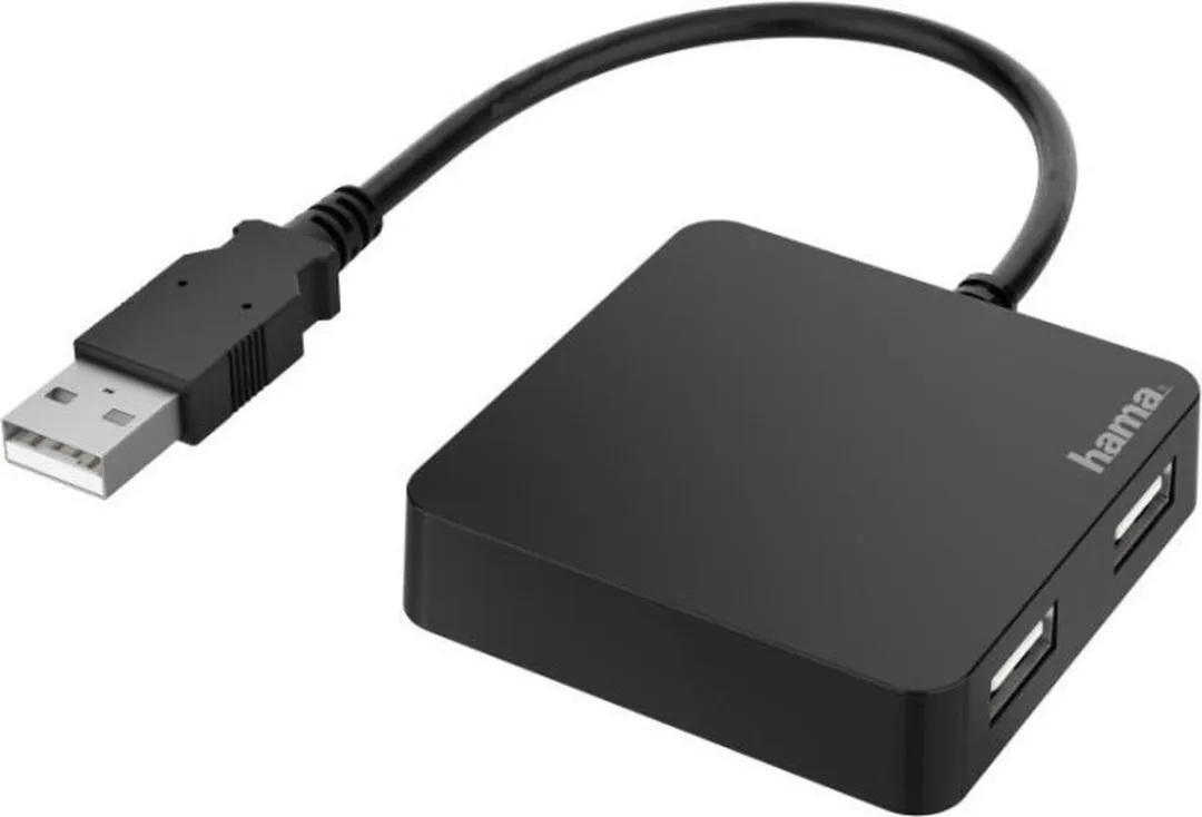 Hama USB 2.0 Hub 4 Poorten - 00200121 - Zwart
