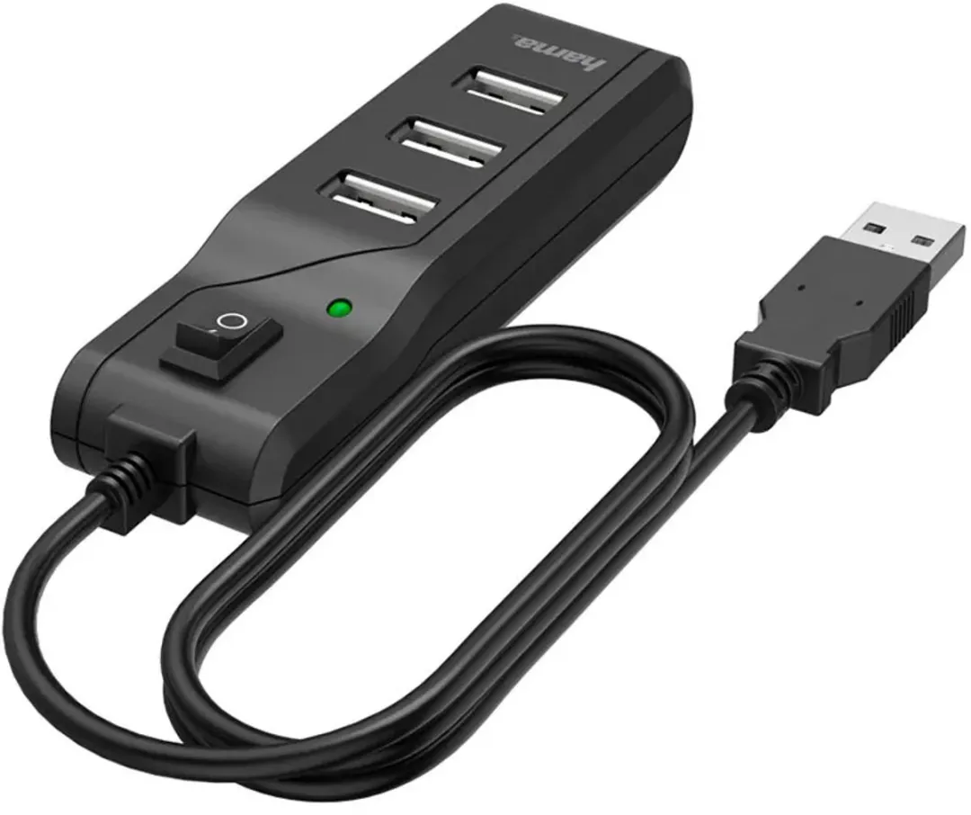 Hama USB 2.0 Hub 4 Poorten - 00200121 - Zwart - afbeelding 6 van 6