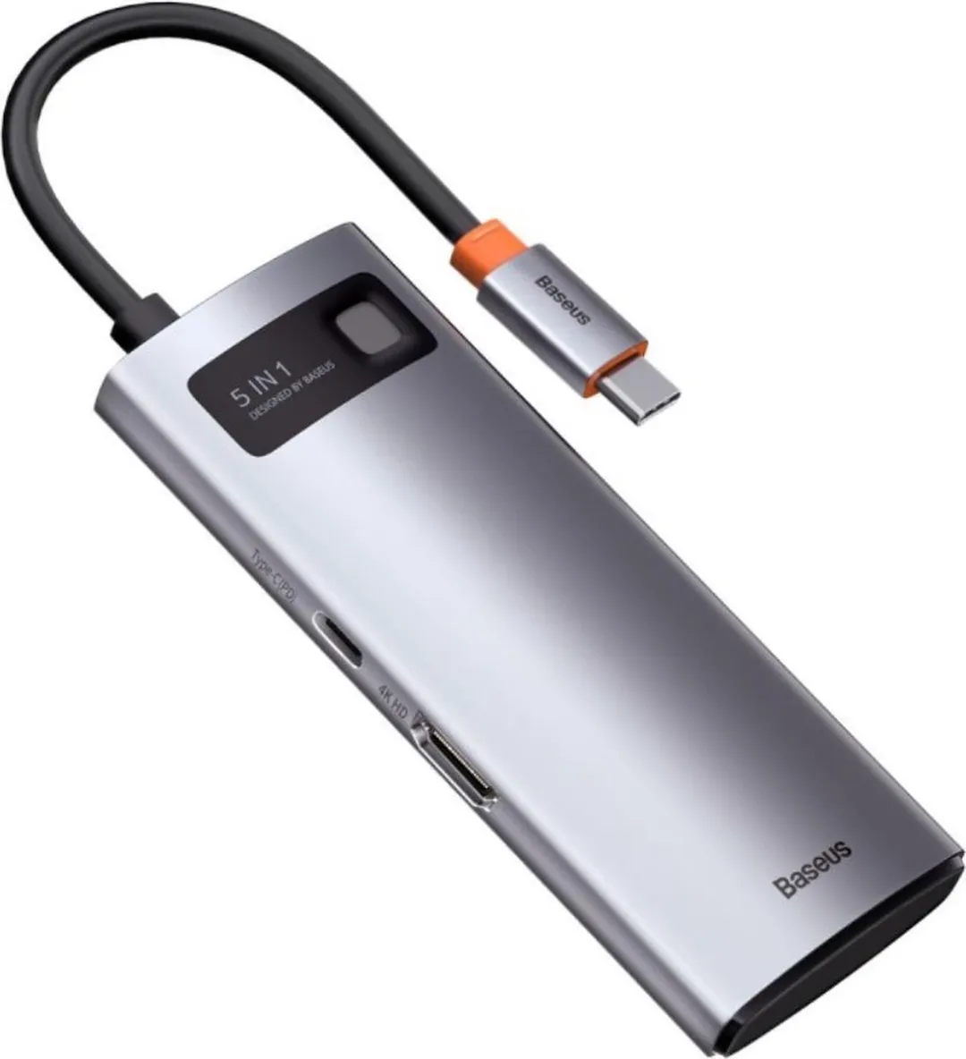 Baseus 5-in-1 USB-C Hub CAHUB-CX0G - Grijs