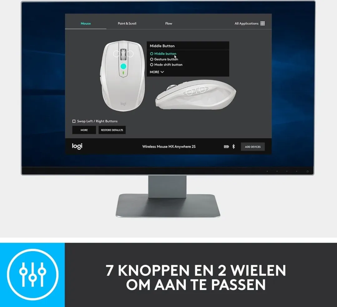 Logitech MX Anywhere 2S 910-007231 Draadloze Muis - Zwart - afbeelding 4 van 6