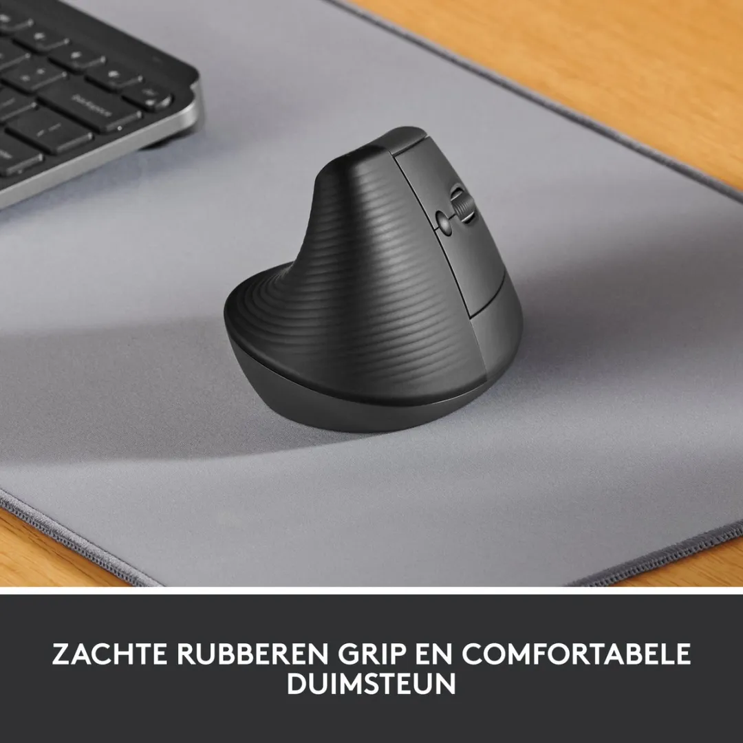 Logitech Lift 910-006473 Verticale Ergonomische Muis - Donkergrijs