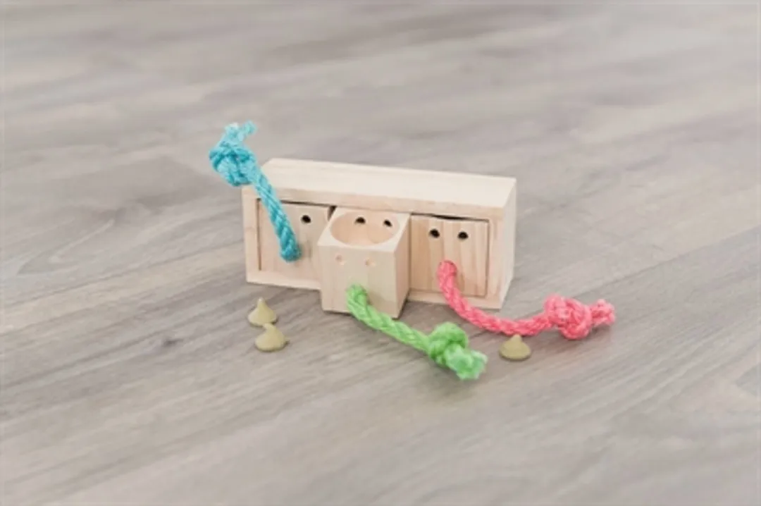 Trixie Snackkubus Hout - 16x6x7cm - Blauw - afbeelding 4 van 6
