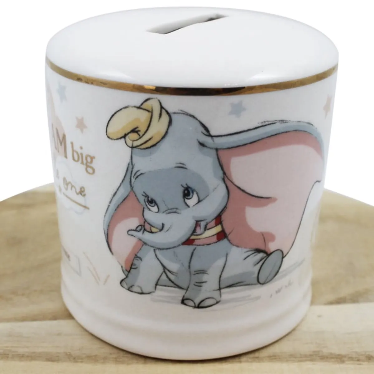 Disney Widdop & Co. Spaarpot Dumbo 8,5 cm - Wit/Blauw/Roz/Goud