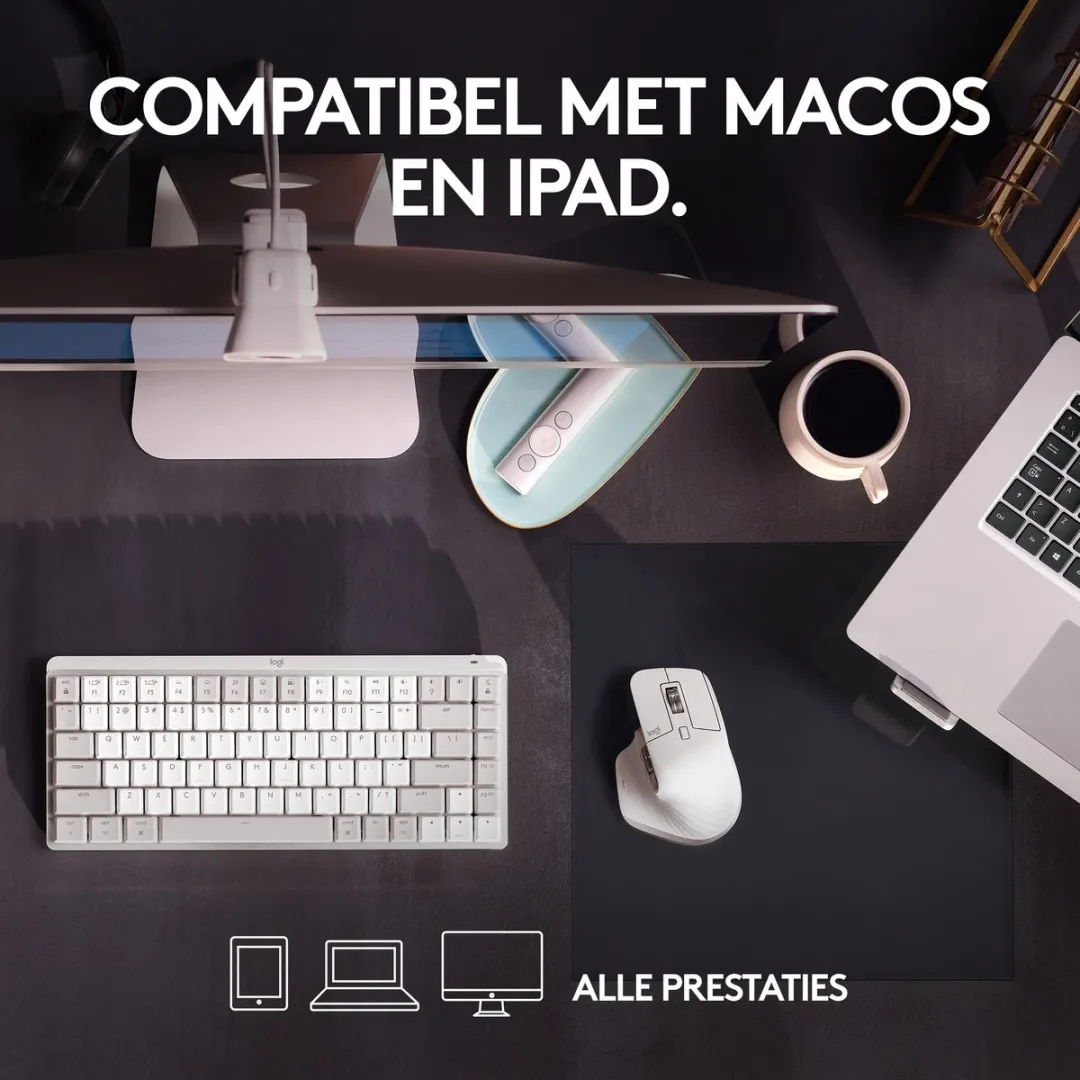 Logitech MX Master 3S voor Mac - Draadloze Muis - Bluetooth - Pale Grey